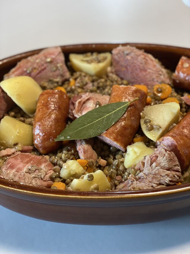 Lentilles petit salé