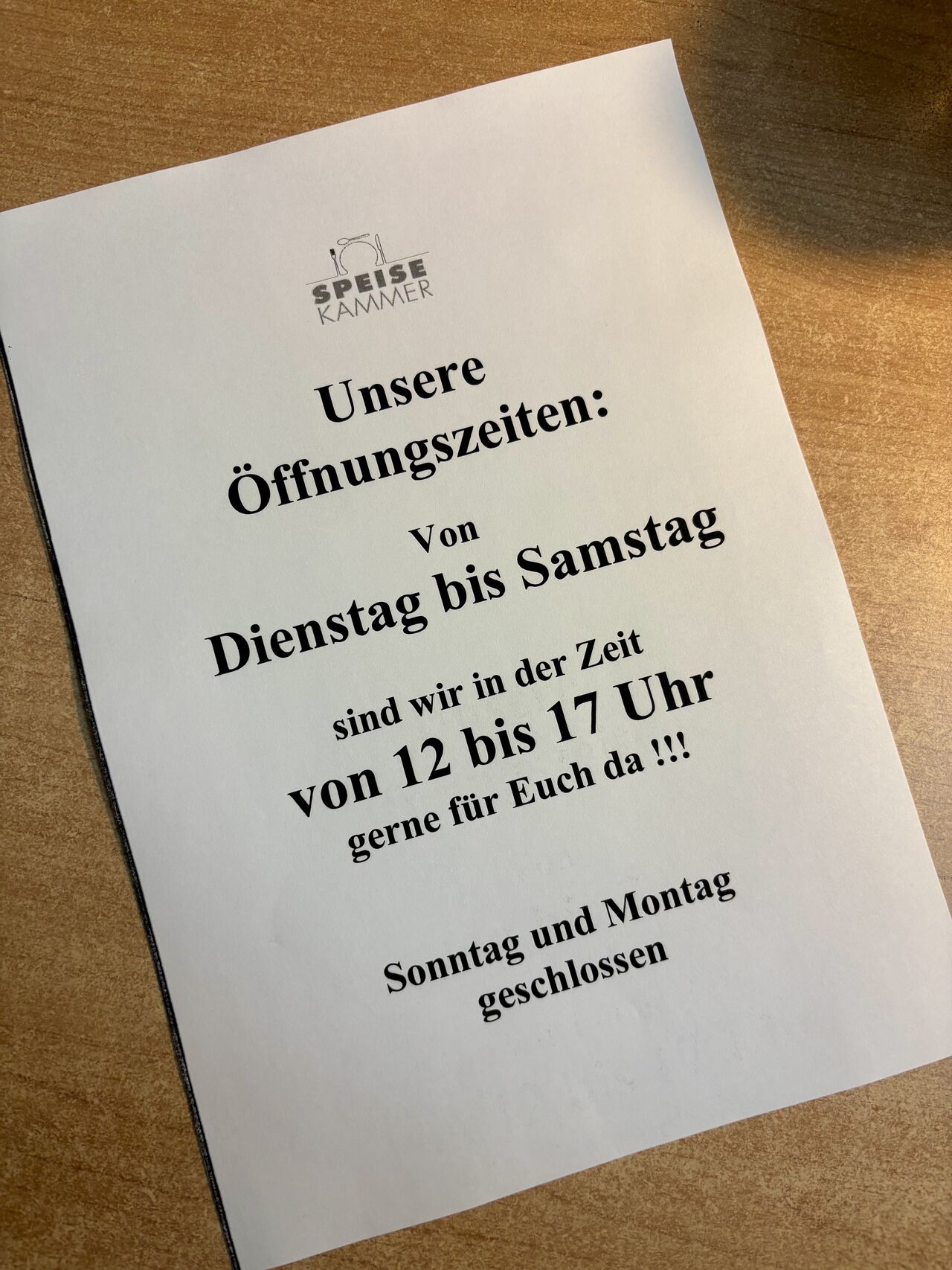 Unsere neuen Öffnungszeiten