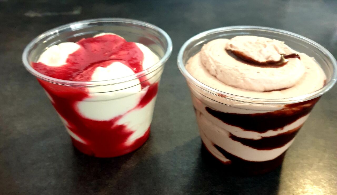 Verrines Nutela et verrine au coulis de framboises