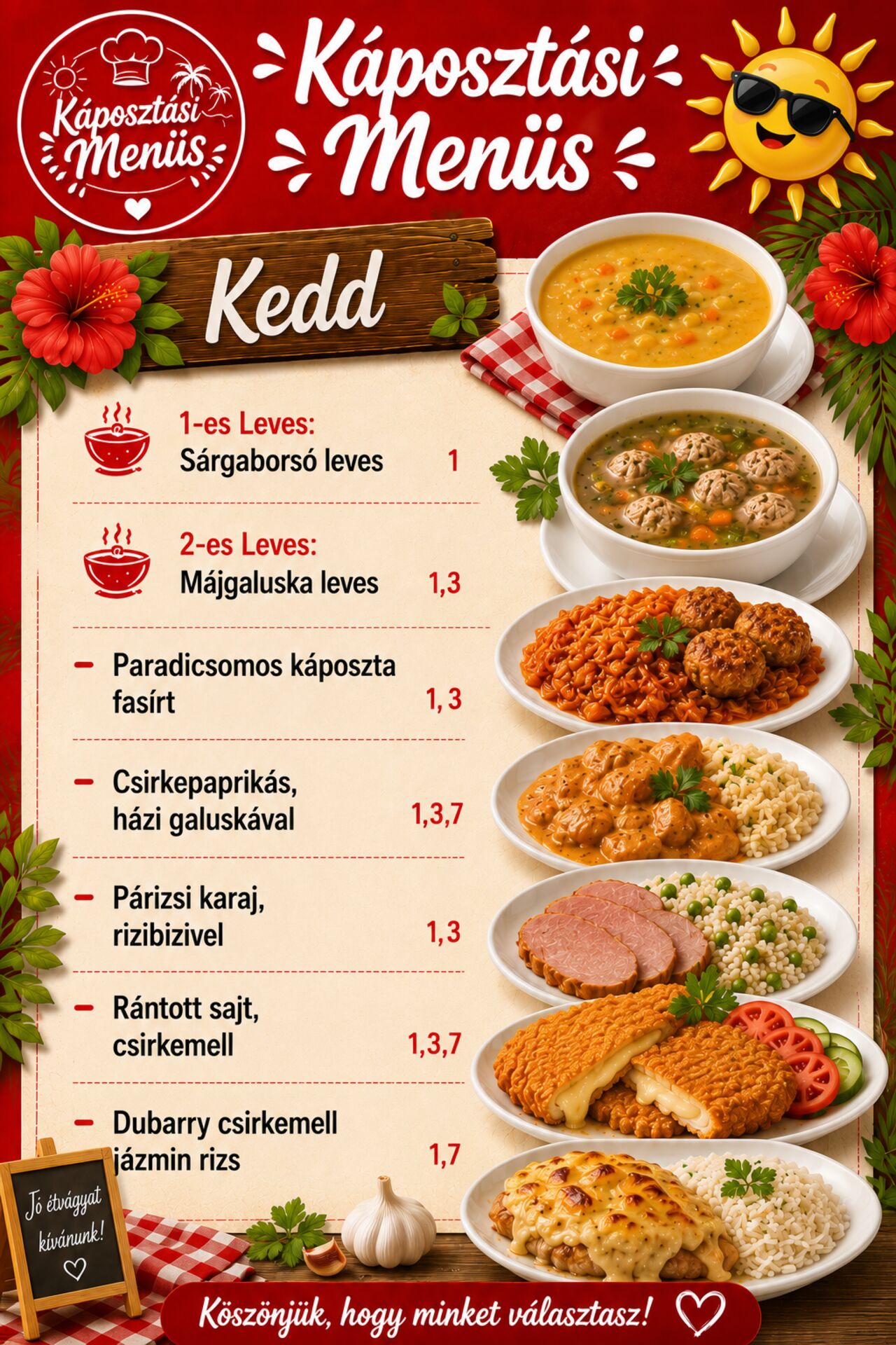 Menü - Kedd