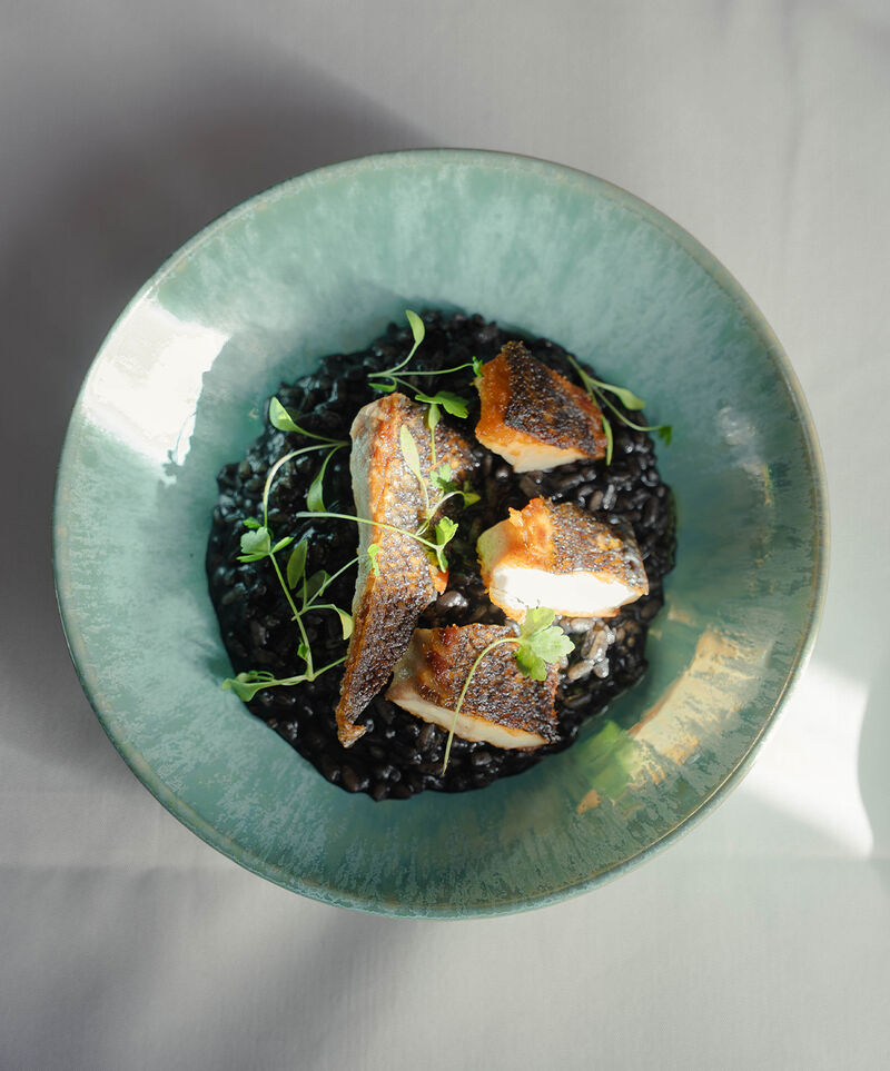 Prato de peixe fresco com legumes no Restaurante em Guimarães 10 de Julho