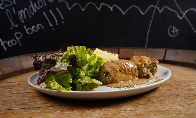 Ballottines de volaille écrasé de pommes de terre à la truffe