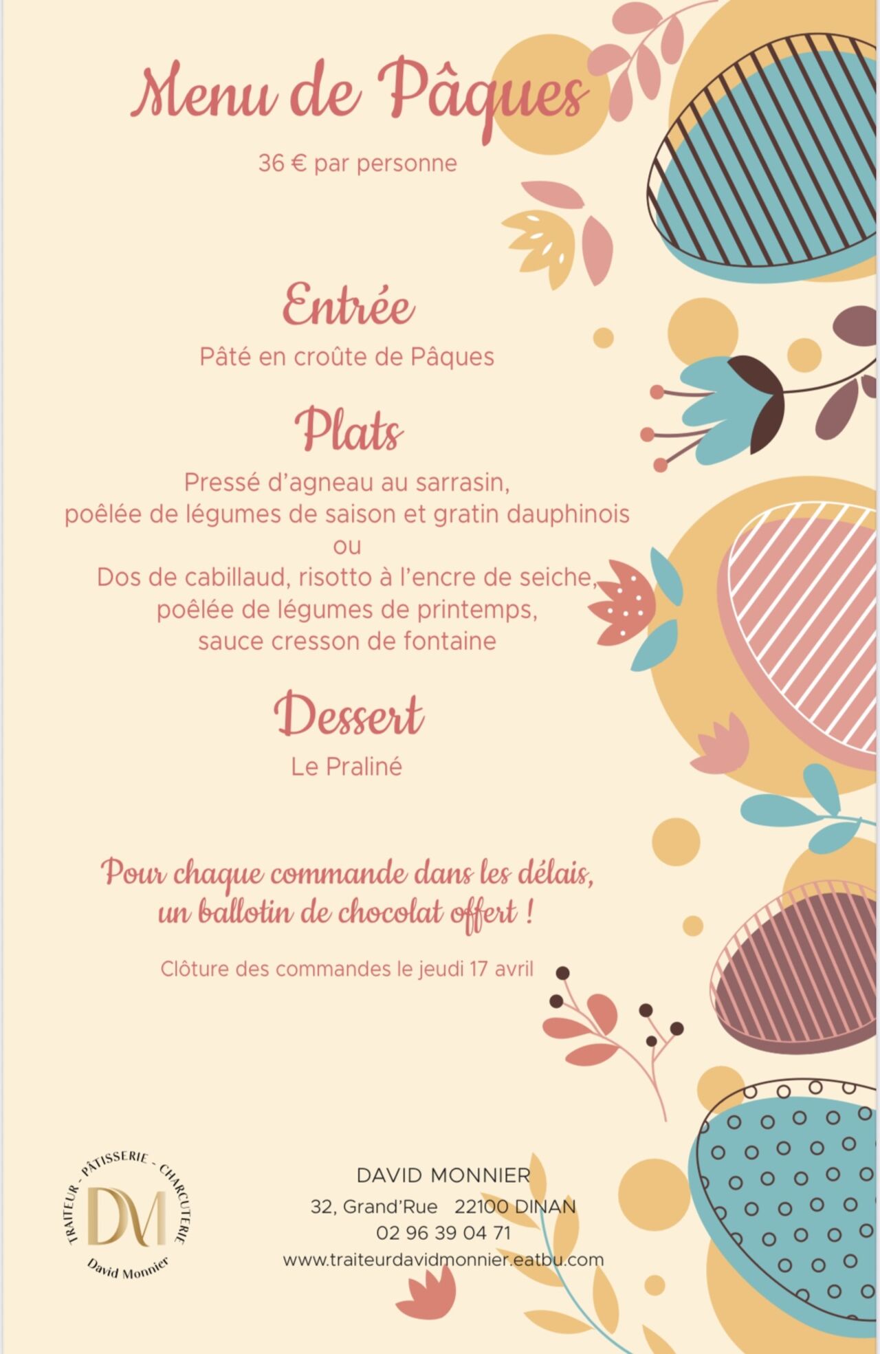 Menus de pâques