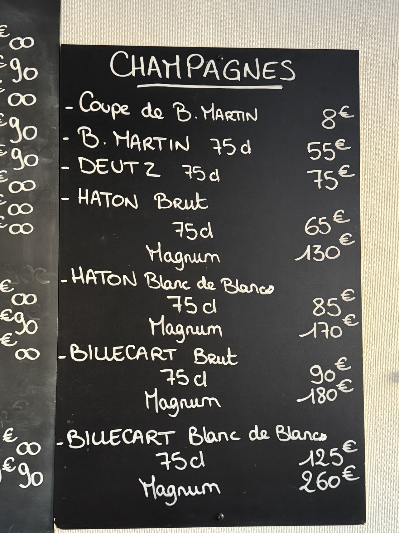 CARTE DES CHAMPAGNES