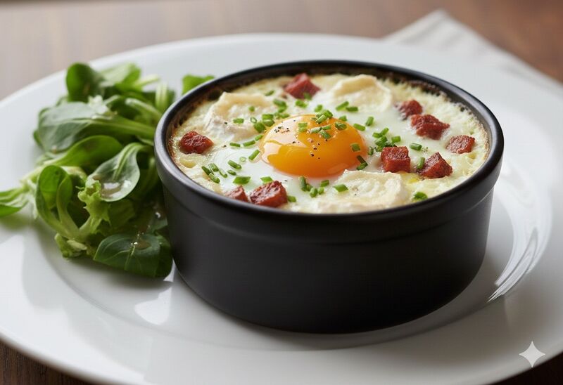 Oeuf cocotte merguez 