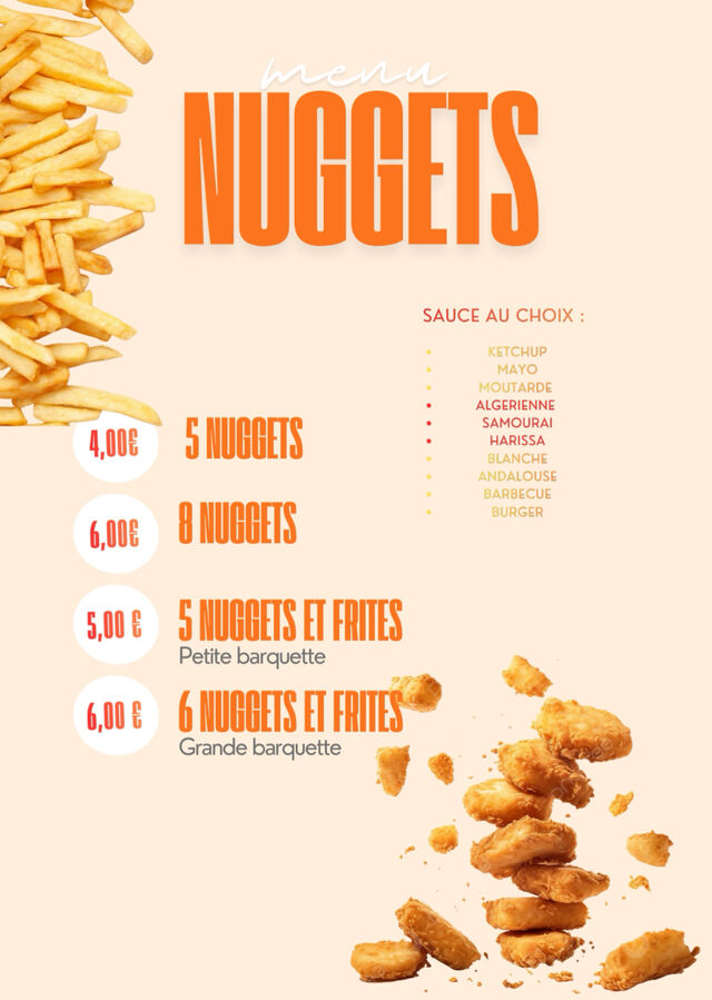 Menu nuggets 