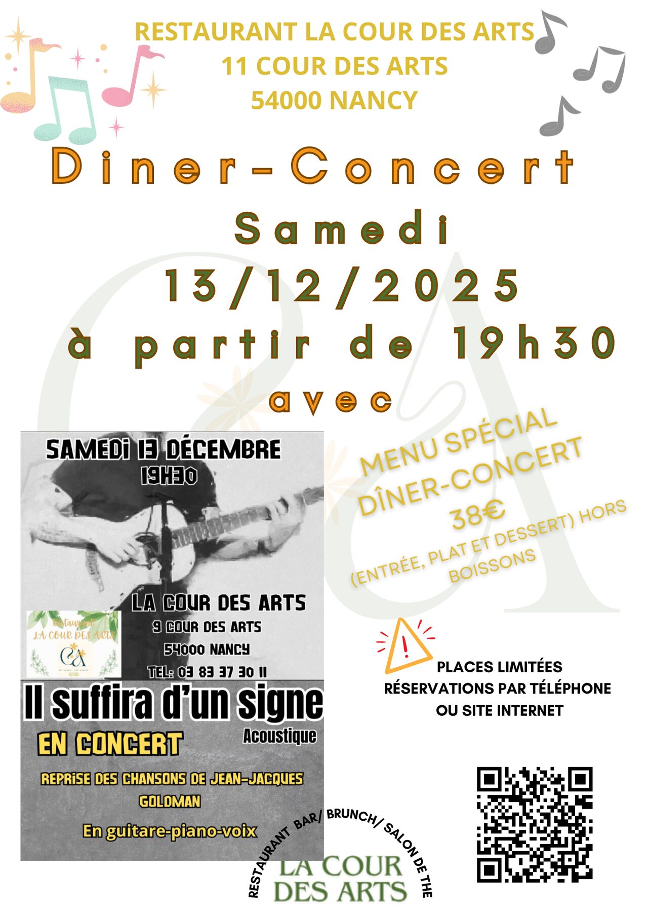 Diner-concert samedi 13/12/2025