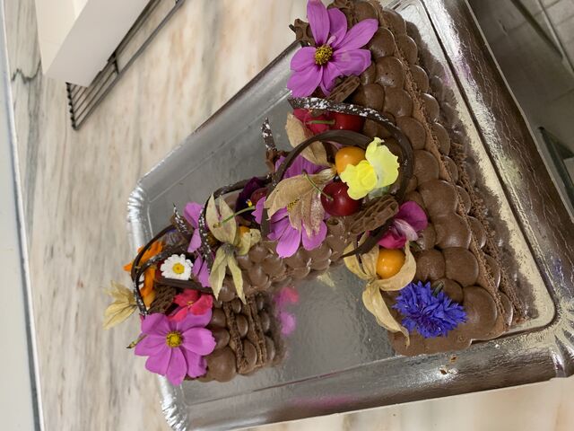 Chiffre biscuit crème chocolat 