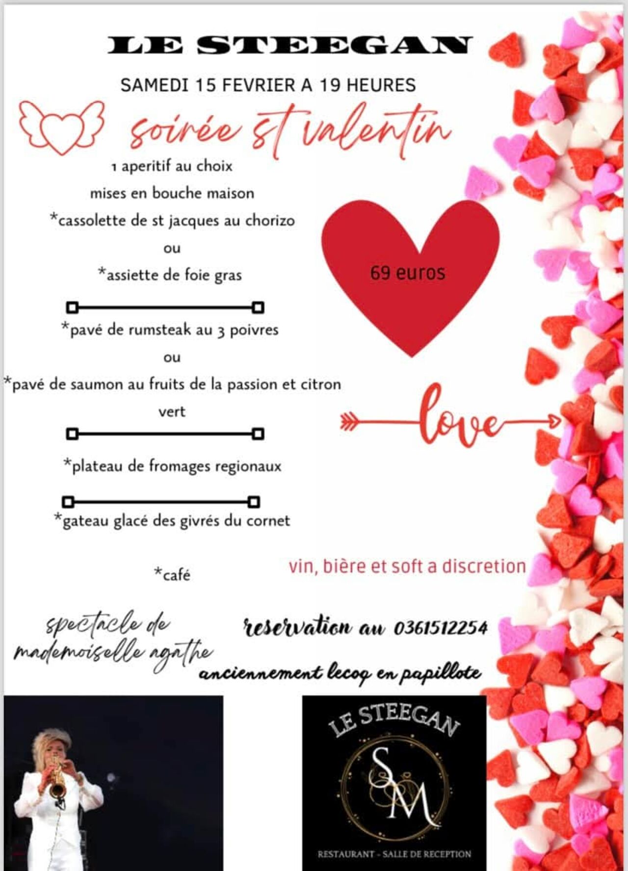 MENU ST VALENTIN 15 février