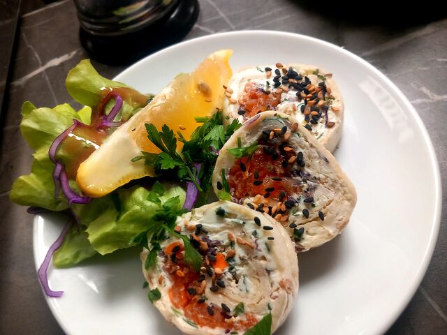 Bouchées de Wraps à la truite fumée du Mont Lozère