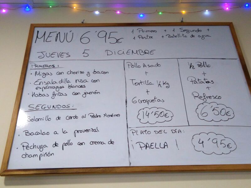 Menú 5 de diciembre 
