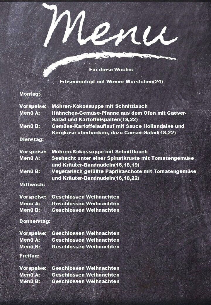 Speiseplan für diese Woche