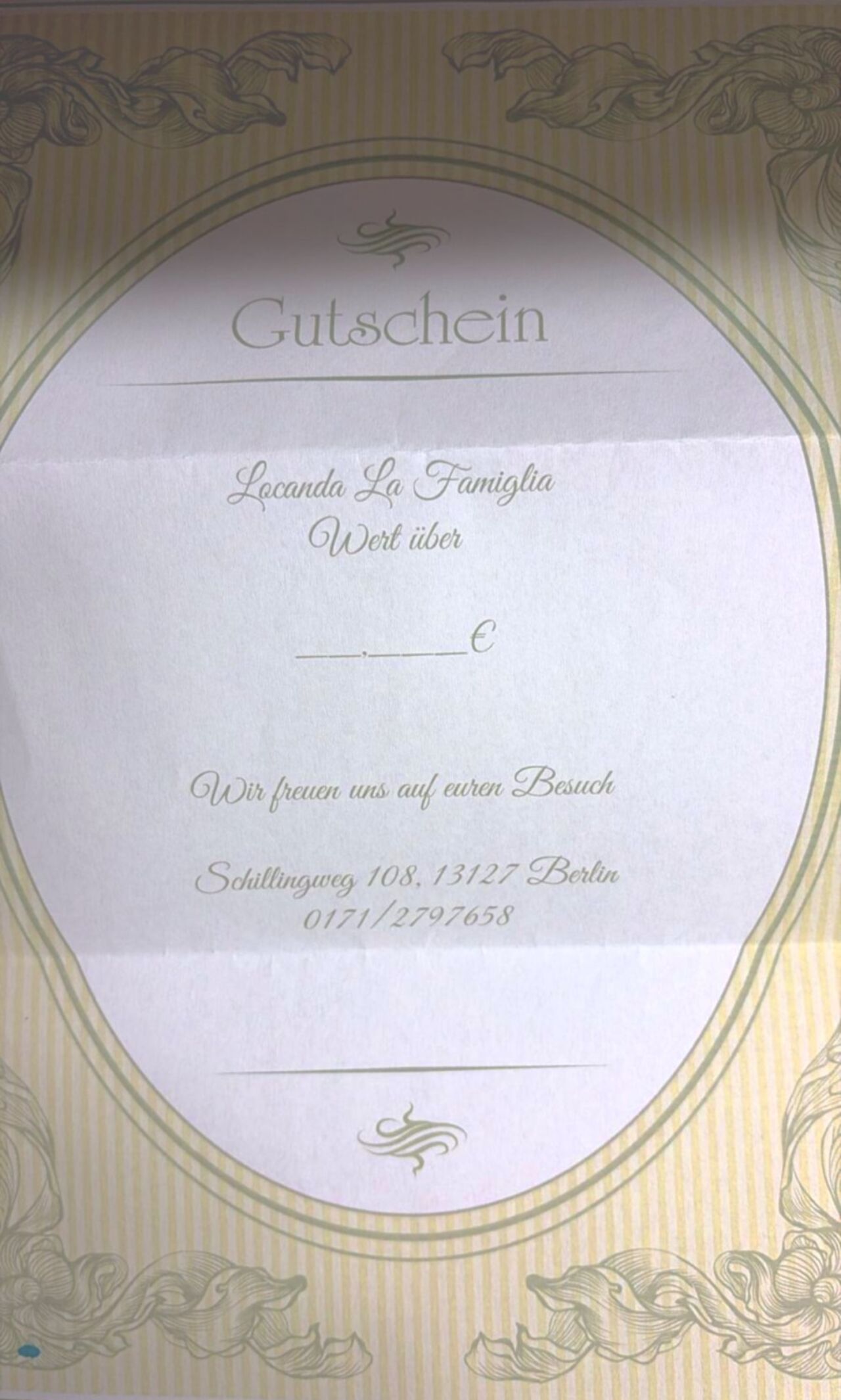 Gutschein zum Verschenken