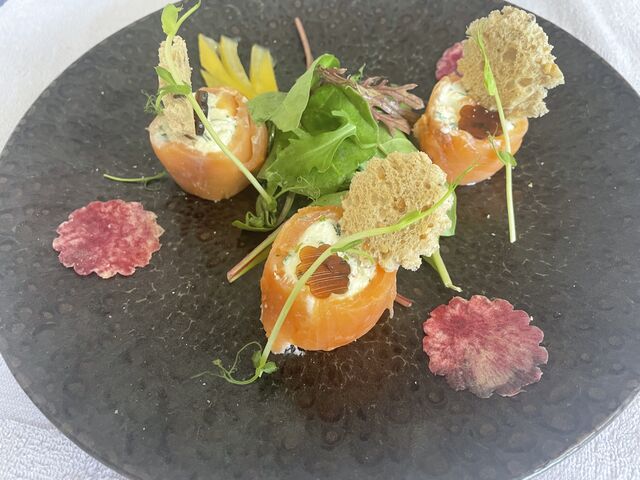 Bigoudene de chèvre et truite fumée 