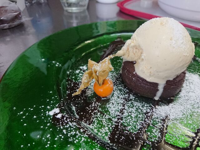 Schoko suffle mit Vanille-Eis 