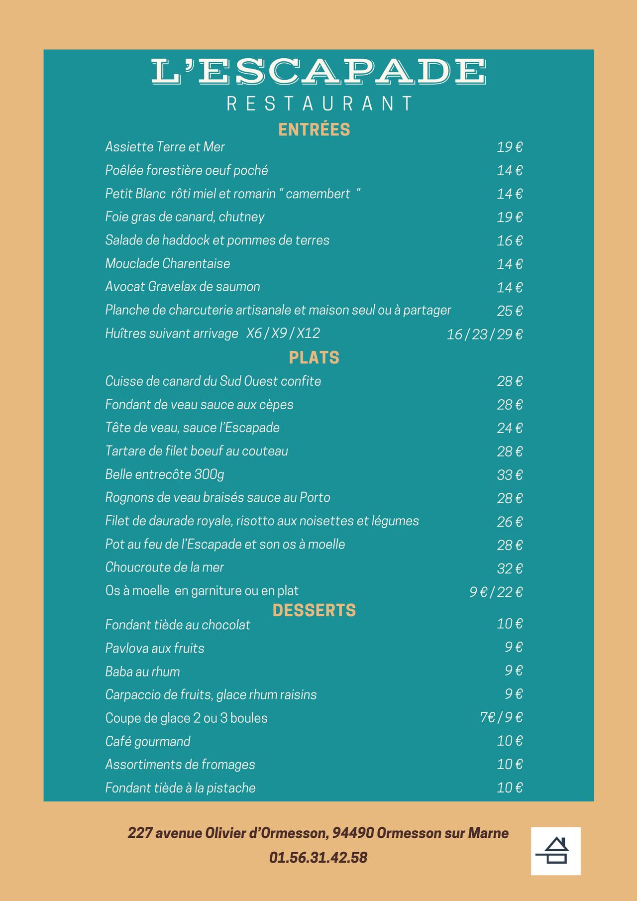 Menu et carte