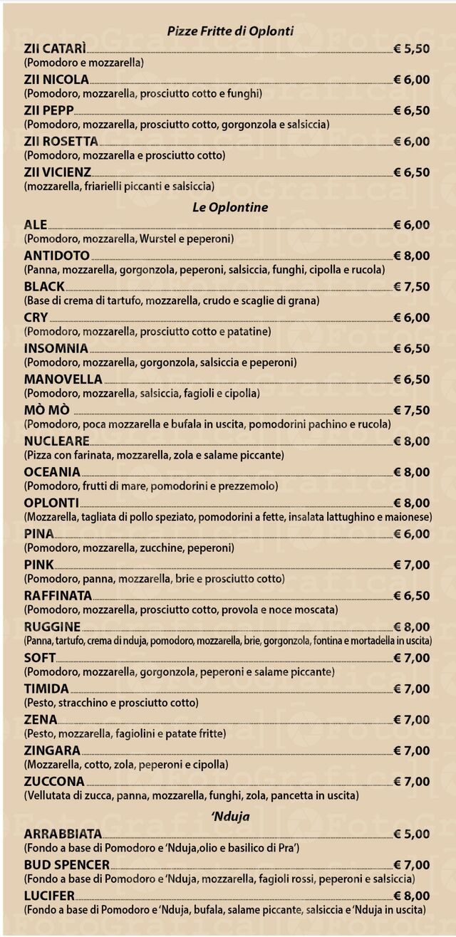 Menù aggiornato 2