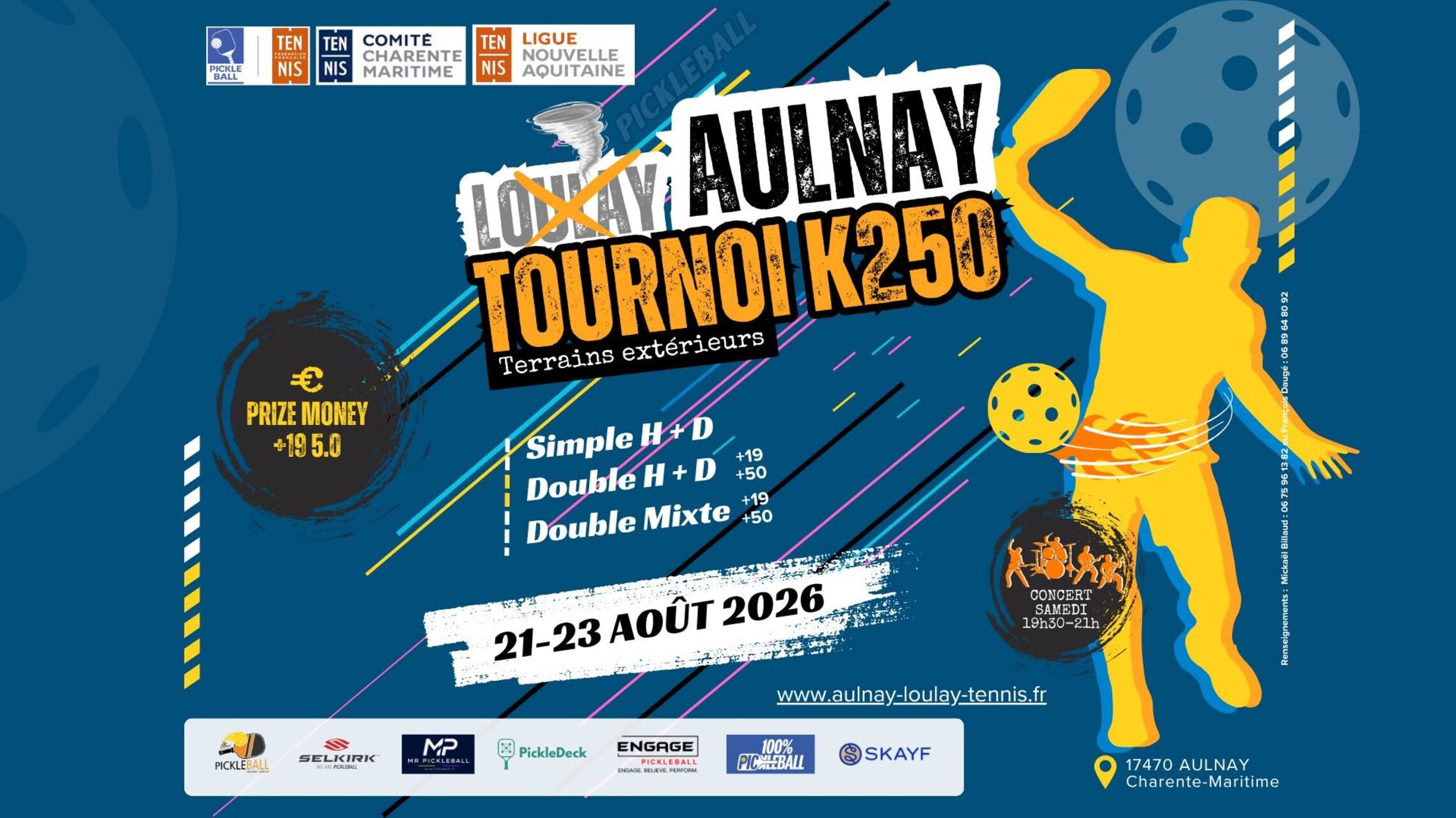 TOURNOI K250 PICKELBALL - AULNAY - 21 & 22 AOUT