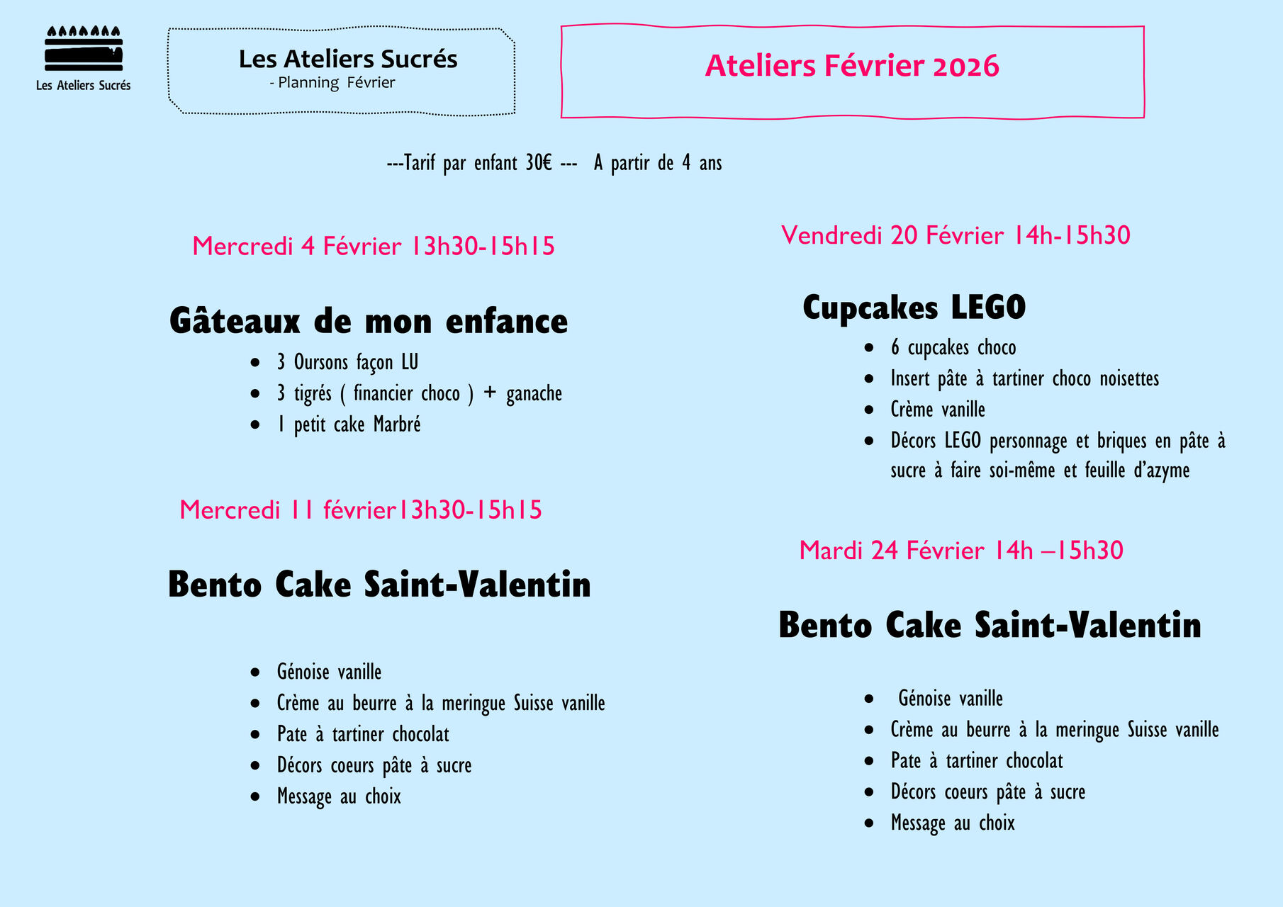 Ateliers Enfants Février 2026