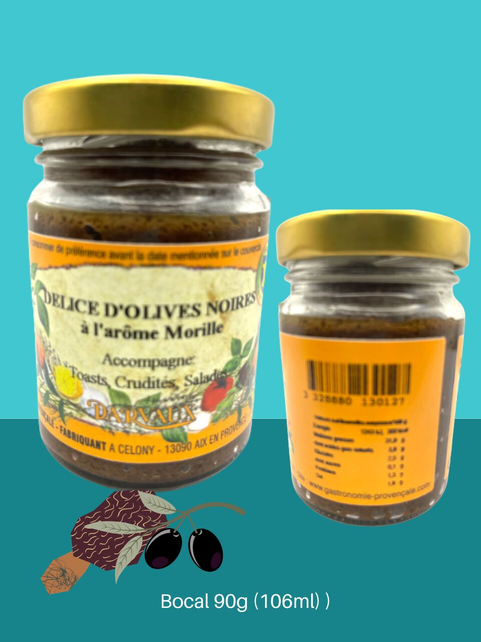 DÉLICE D'OLIVES NOIRES à l'arôme Morille - 90g (106ml)