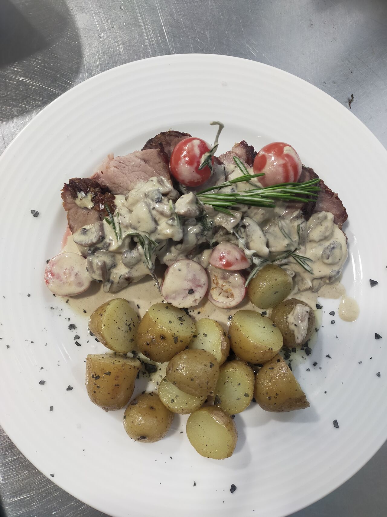 Solomillo en salsa de setas