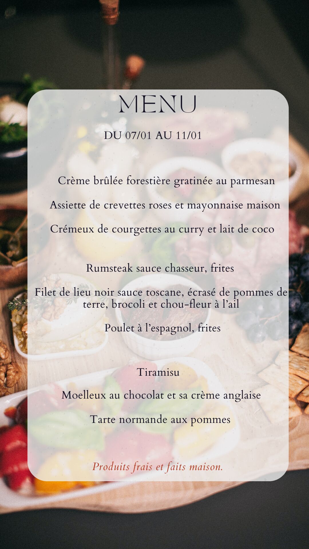 Menu du 07/01/25 au 11/01/25