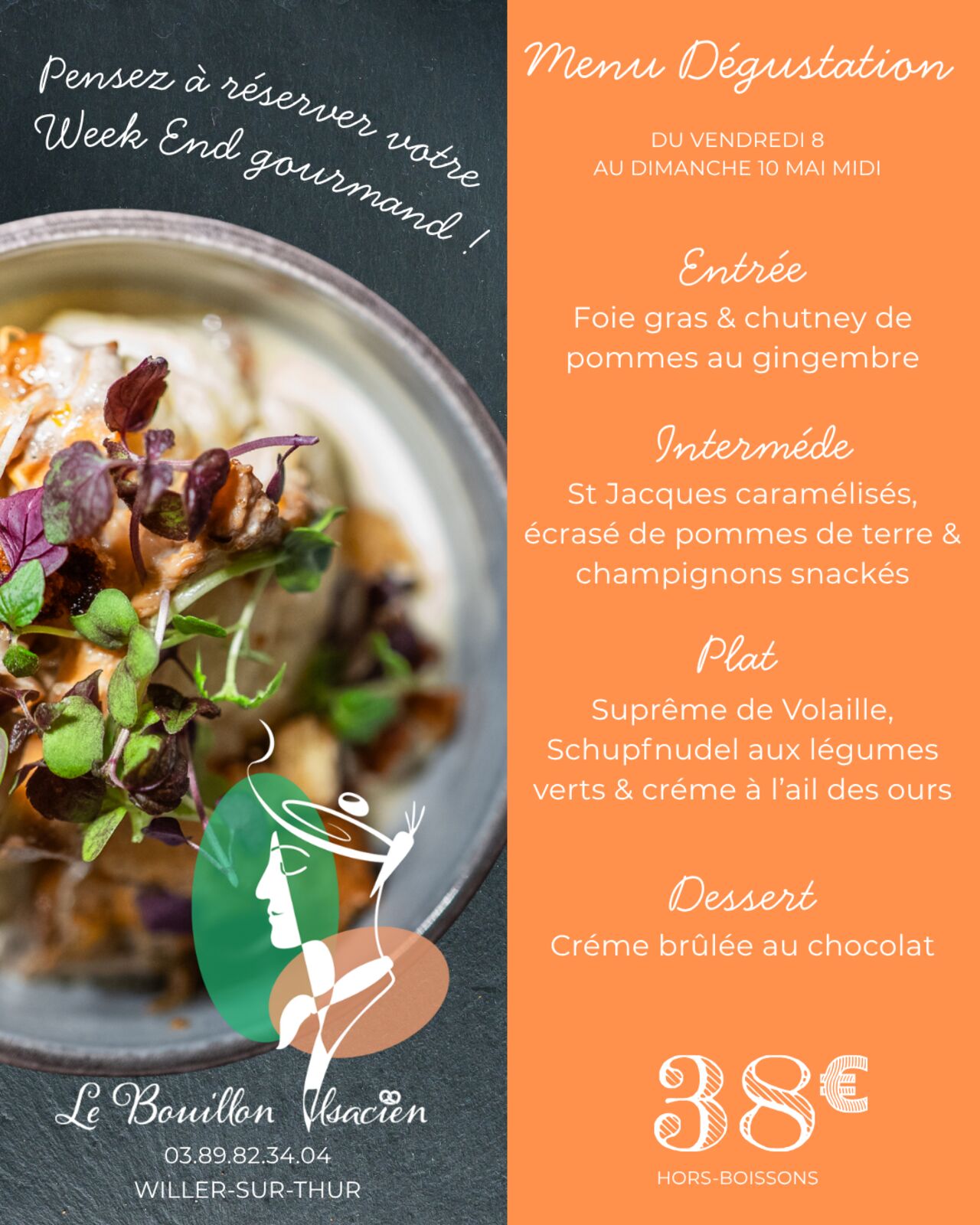 Menu Dégustation - du 8 au 10 mai