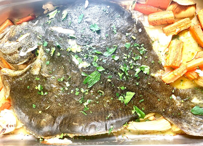 Steinbutt auf mediterrane Art