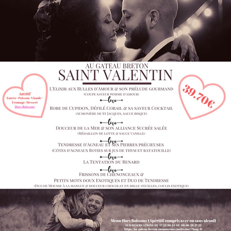 Notre Menu Saint Valentin