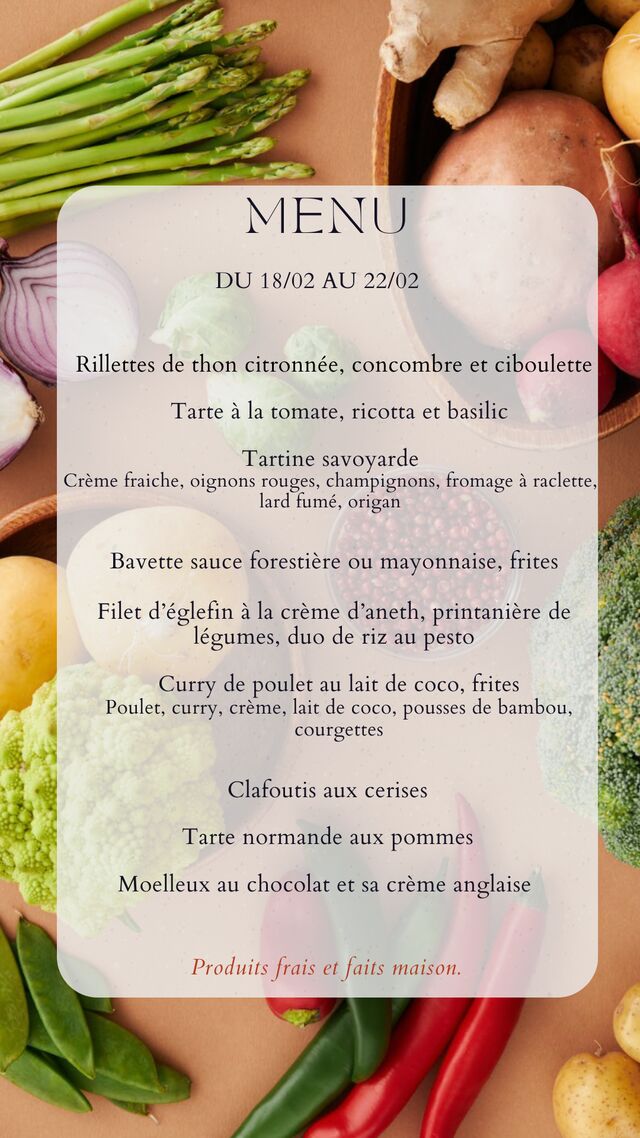 Menu du 18/02/25 au 22/02/25
