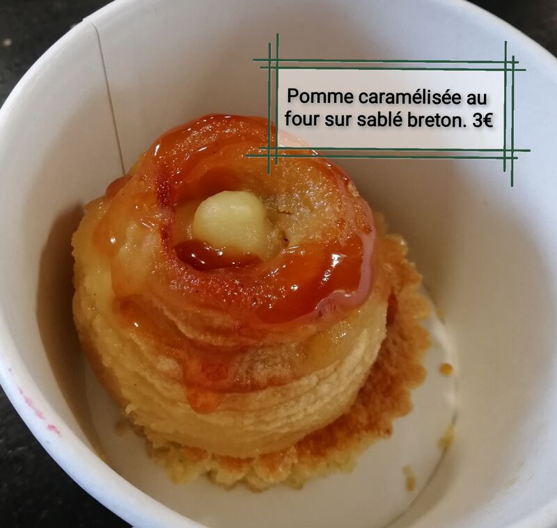 Dessert du 22 juin 2021
Pomme caramélisée au four sur sablé breton