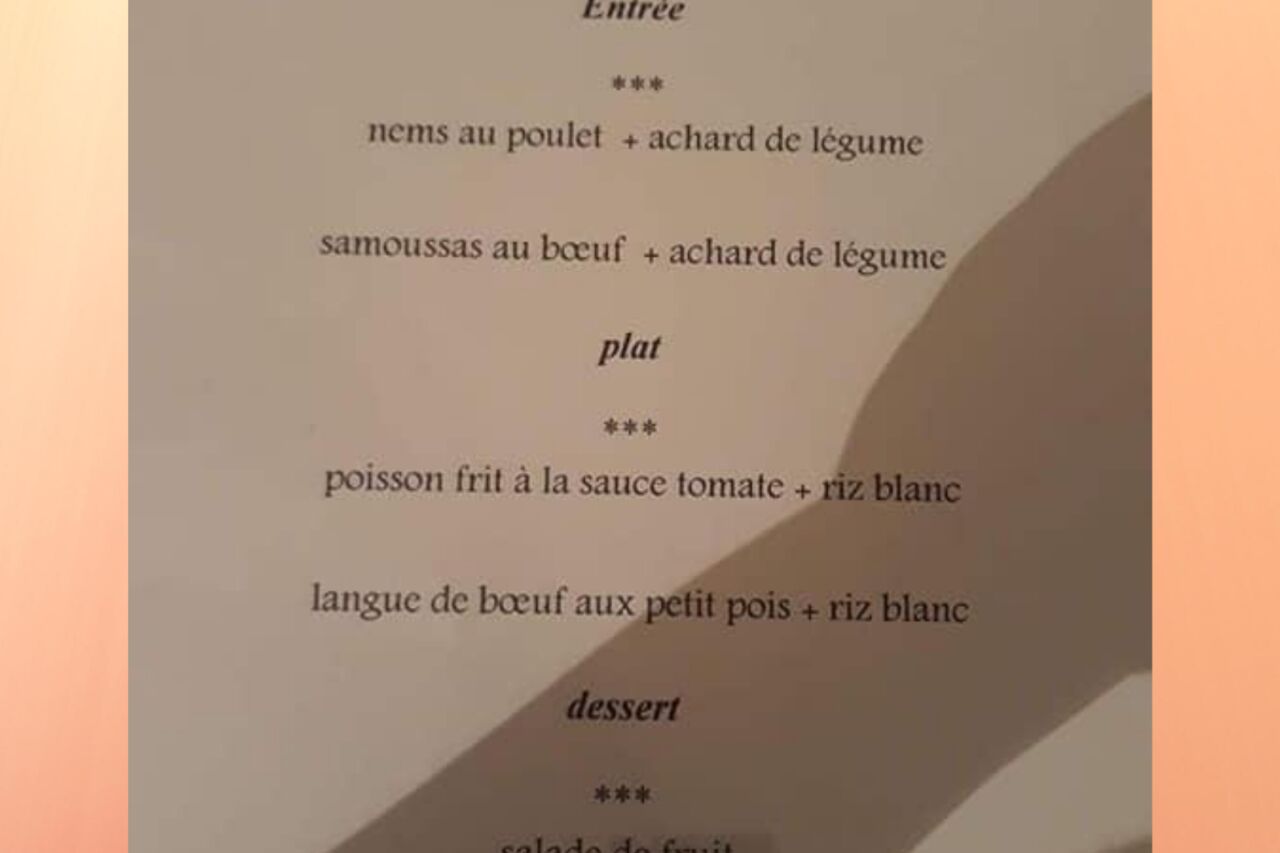 Menu de la semaine