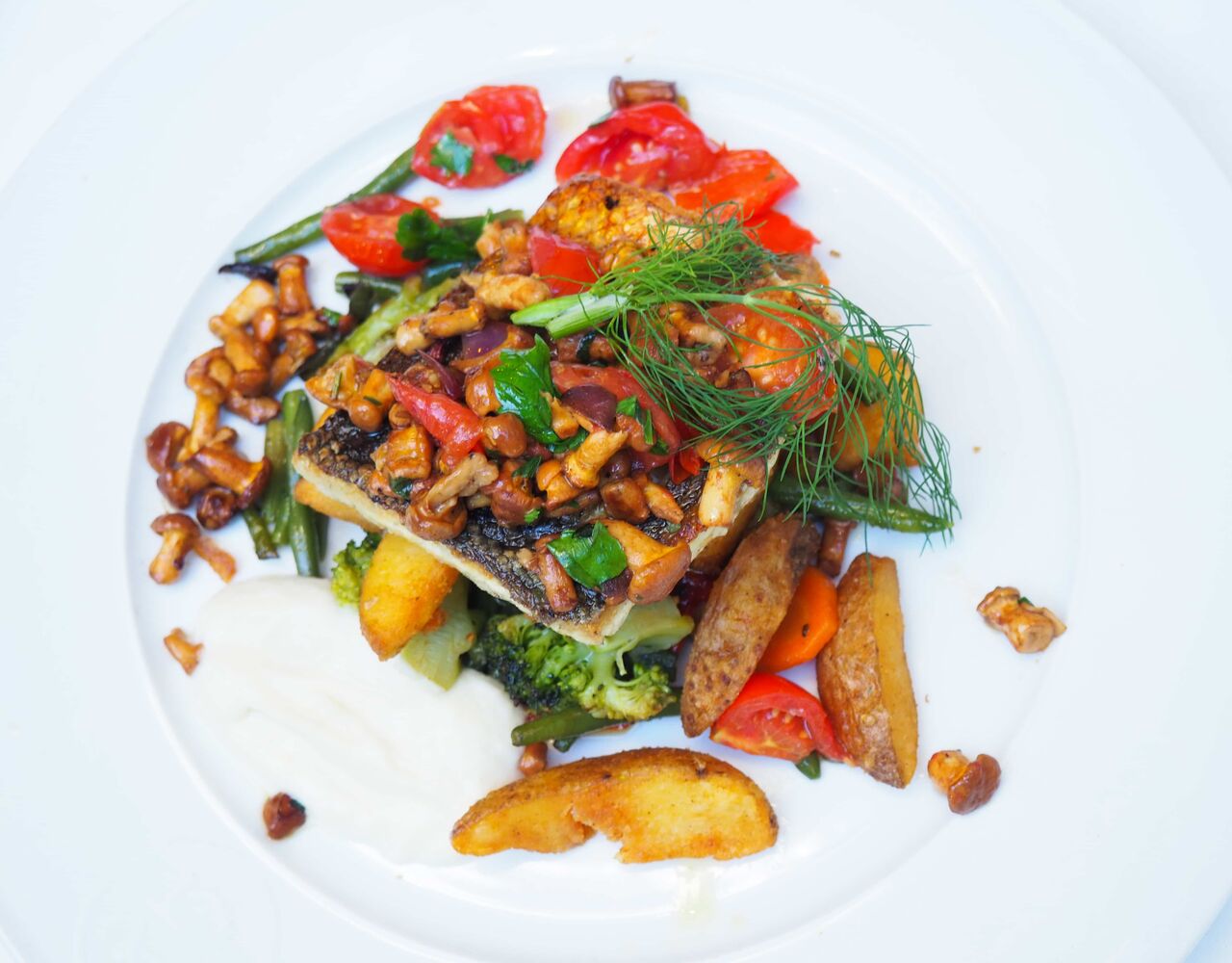 Fischfilet mit Pfifferlinge