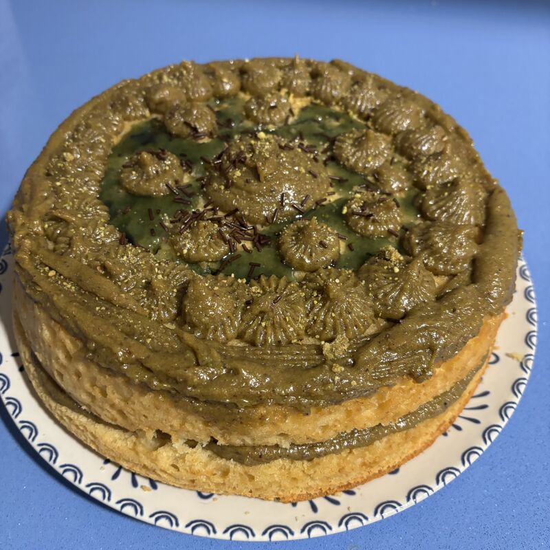Tarta de crema de pistacho 