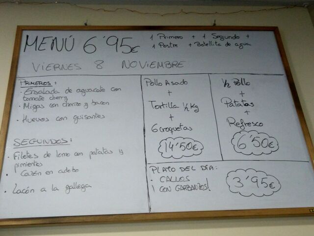 Menú 8 de Noviembre 