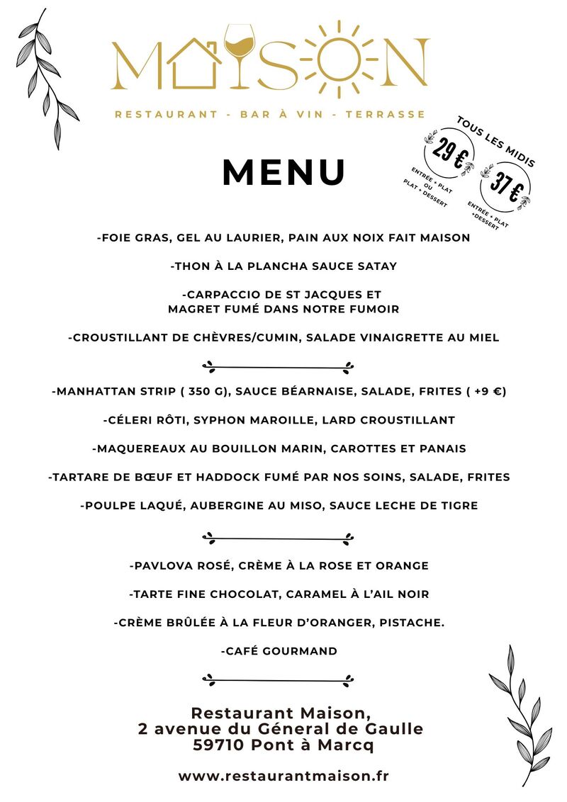 menu du midi - 15 octobre