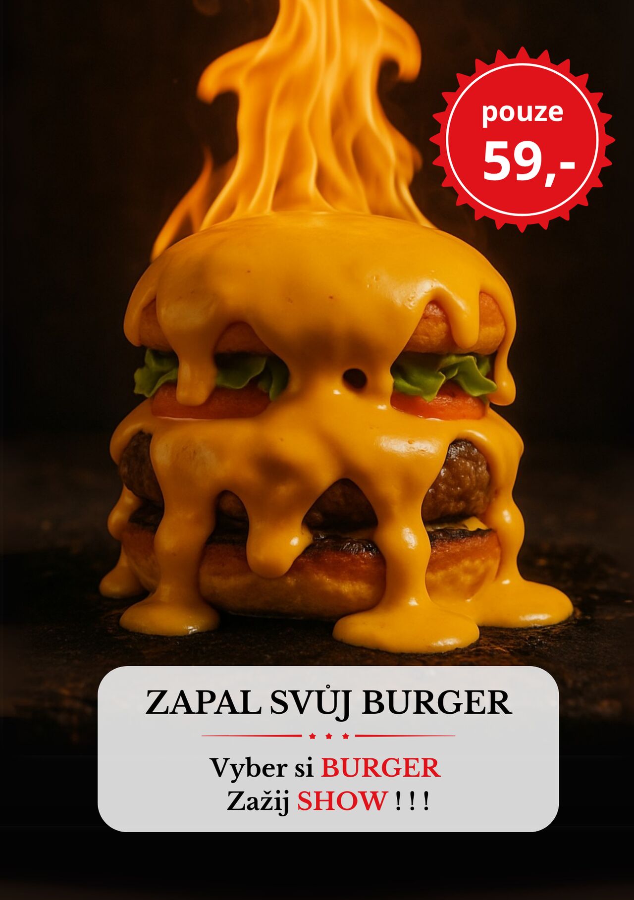 🔥 ZAPAL SVŮJ BURGER U HODIN! 🔥
