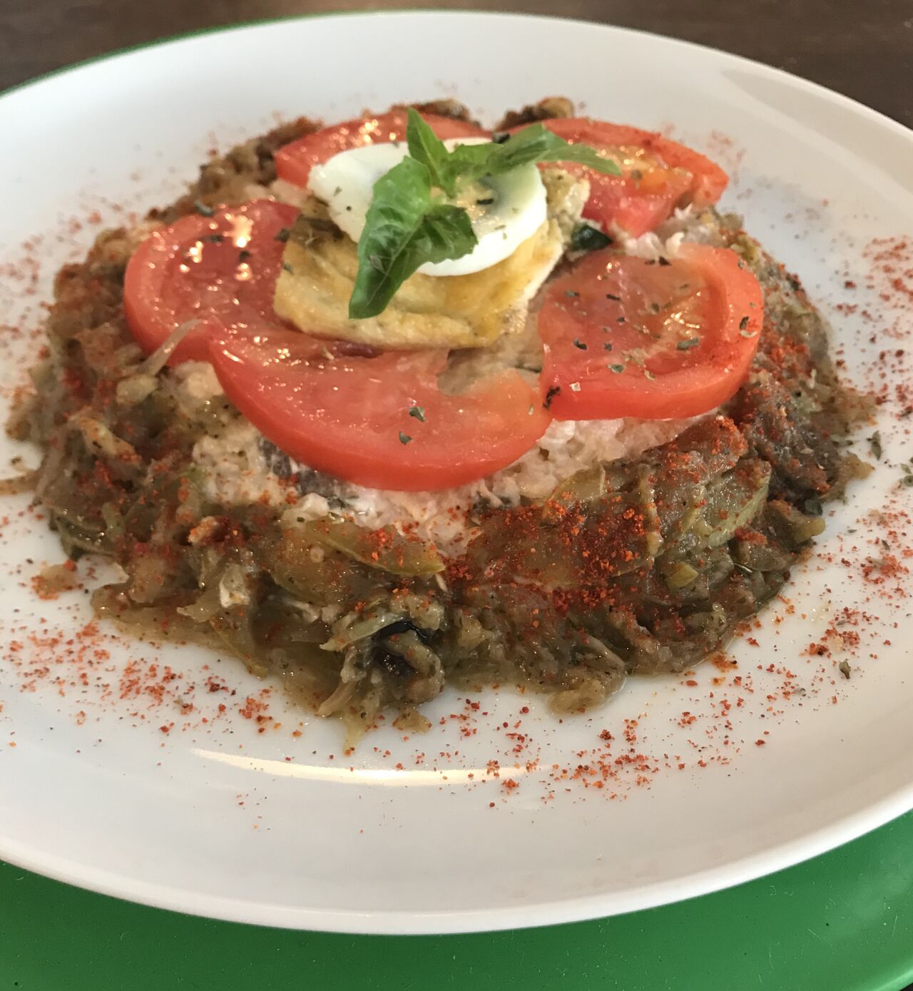 Tarta de calabacin, mozzarella y tomate
