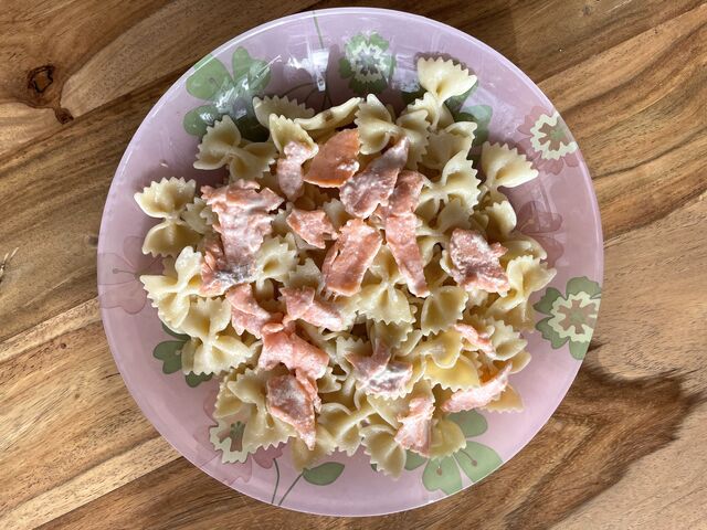 PATES AU SAUMON FUME pour les amateurs de poisson à base de crème fraiche épaisse à la demande aneth et citron