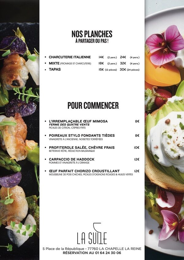 NOS PLANCHES ET ENTREES