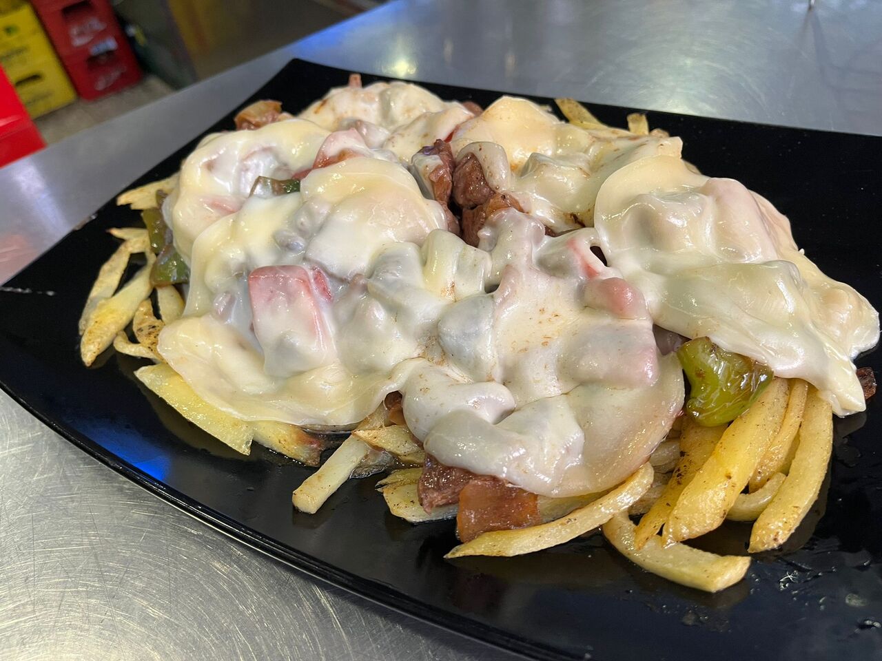 Picaña con queso y patata frita