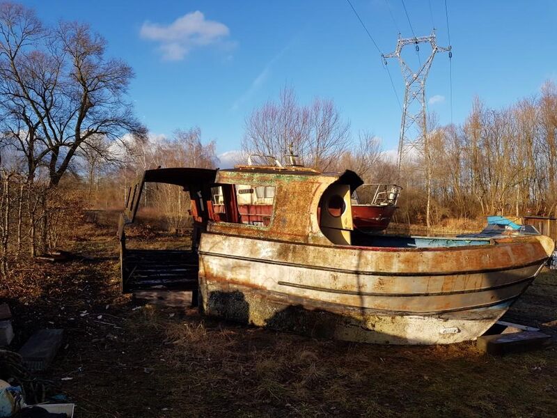 épave d un bateau brulé