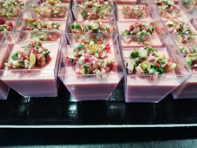 Panna cotta de betterave et son pesto 