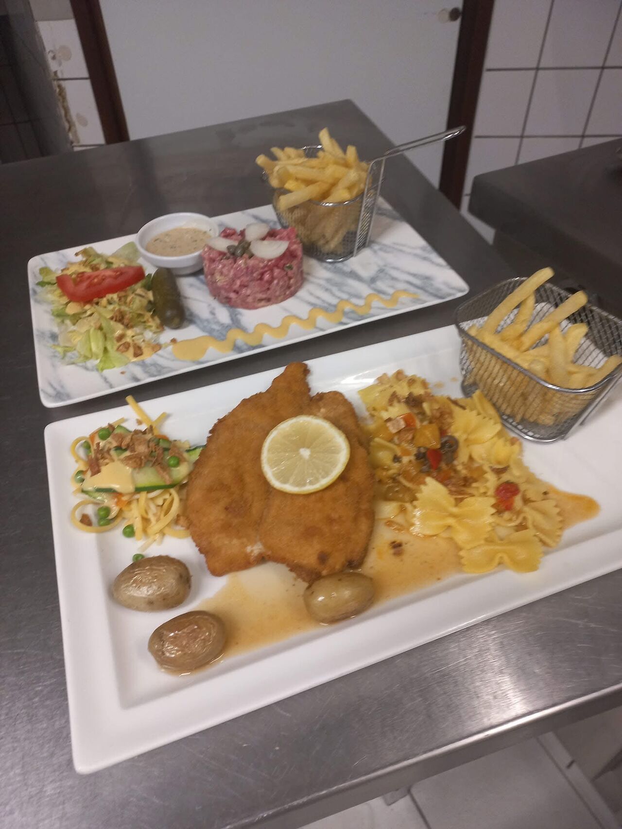 l'escalope pané et tartare 