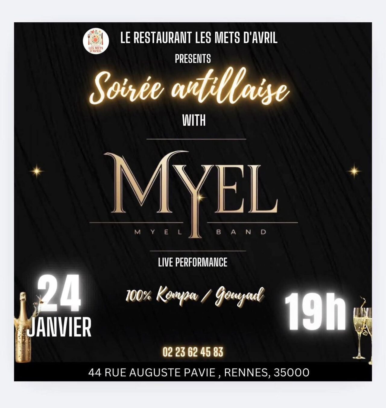 SOIRÉE ANTILLAISE EXCEPTIONNELLE AUX METS D’AVRIL