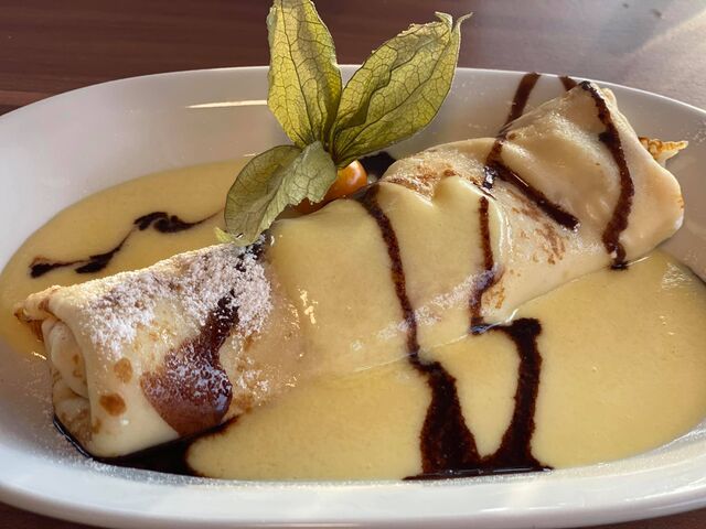 Túrós palacsinta vanília öntettel