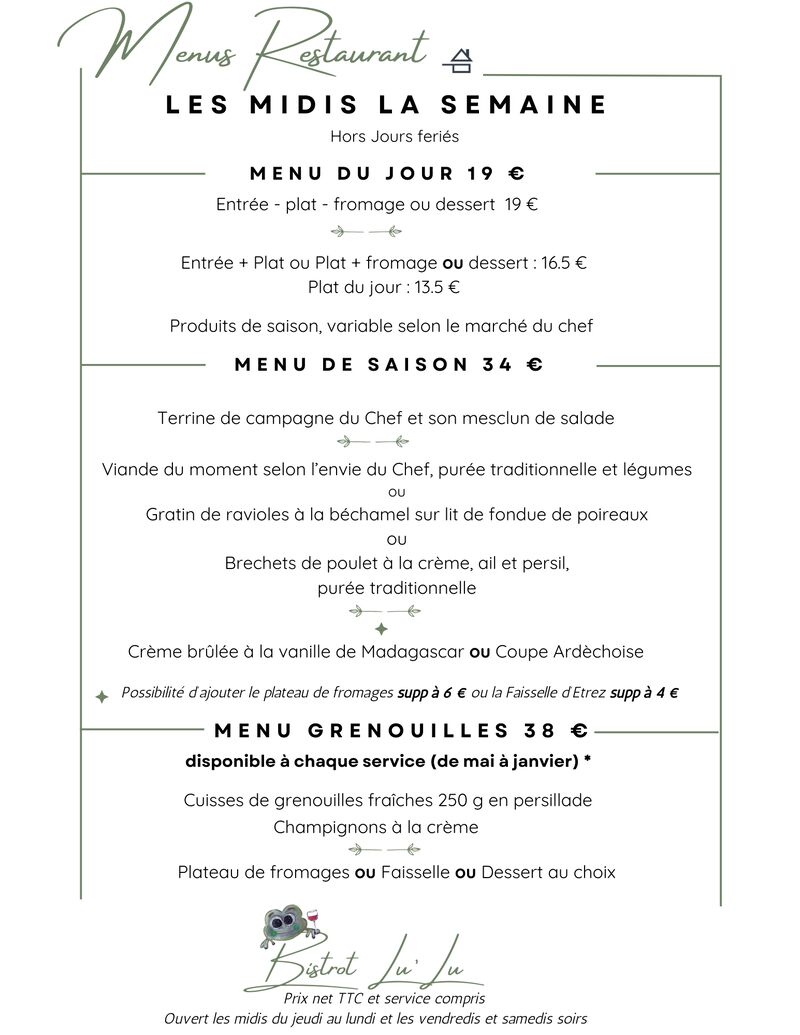 MENU SEMAINE