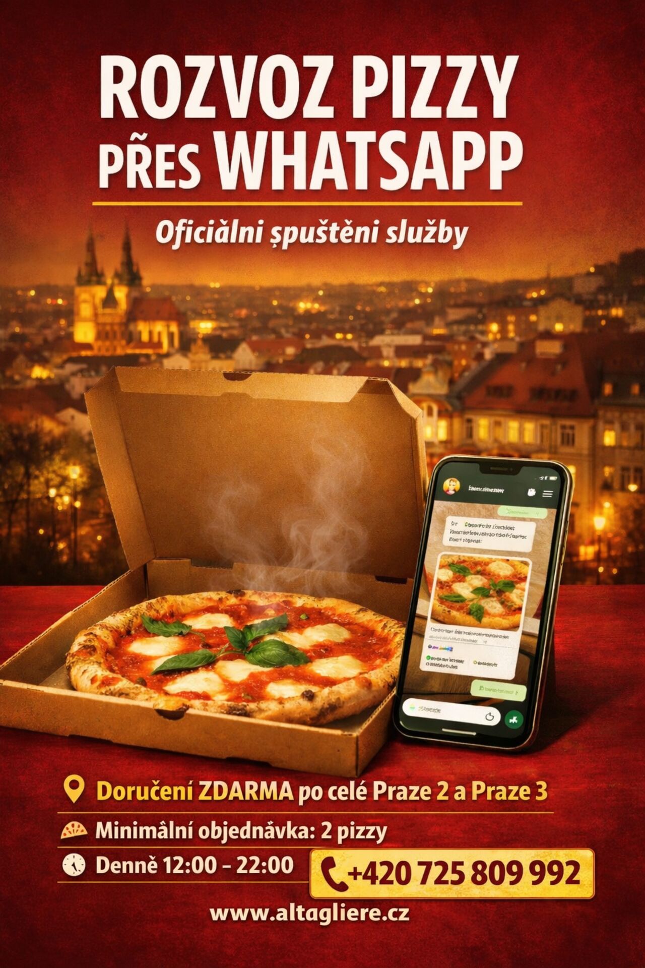 Rozvoz pizzy Praha 2 a 3