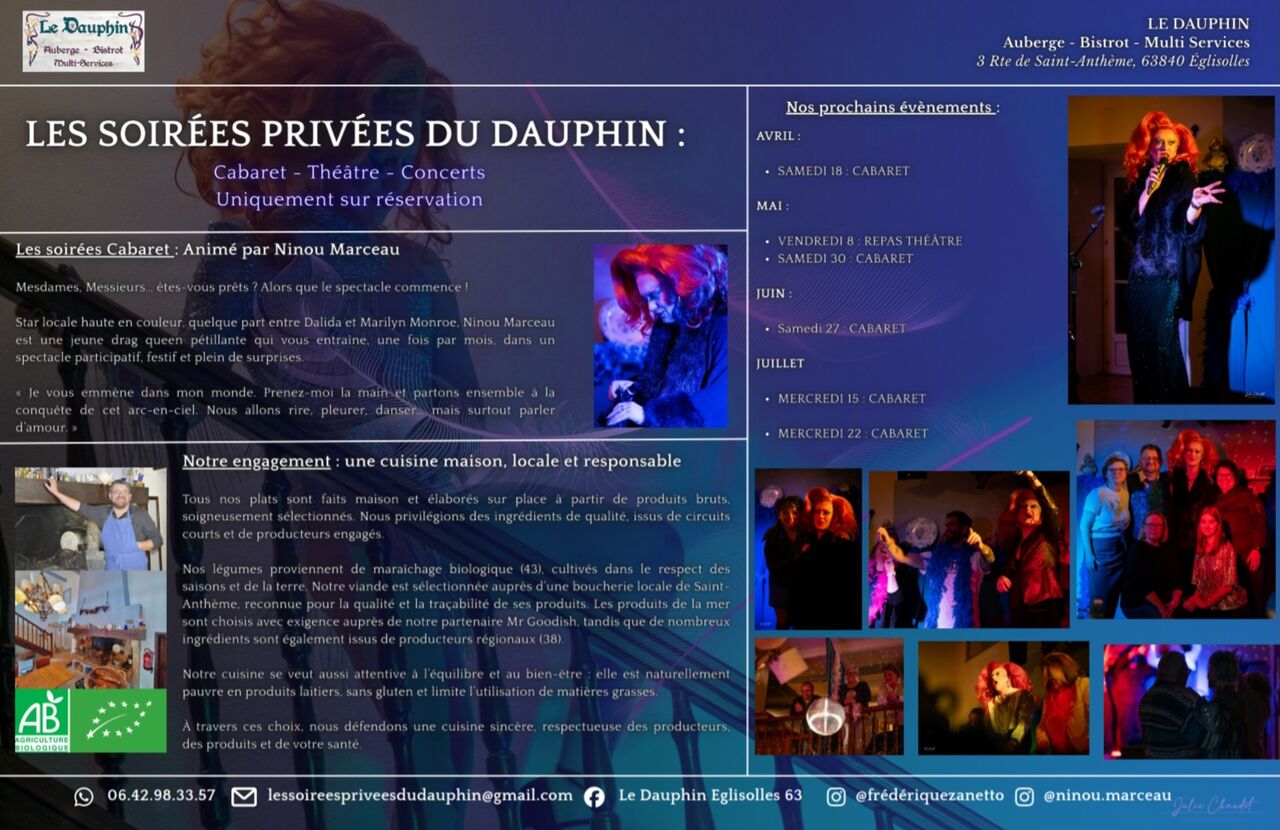 à table au cabaret et théâtre