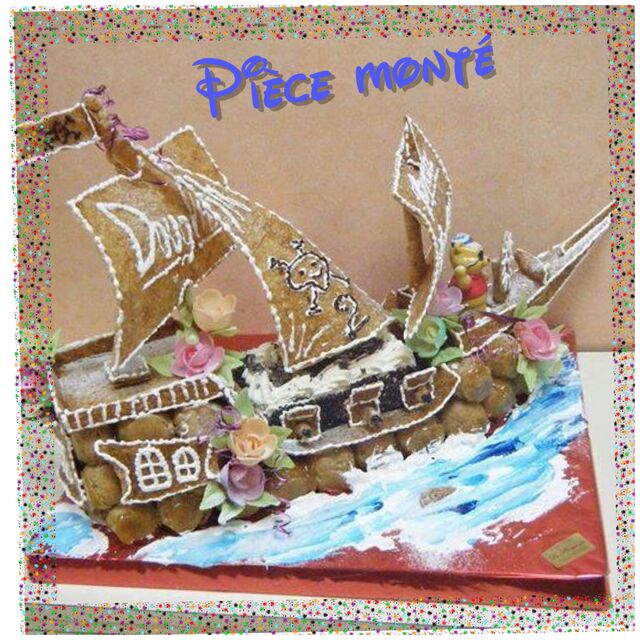 Bateau en choux nougatine 